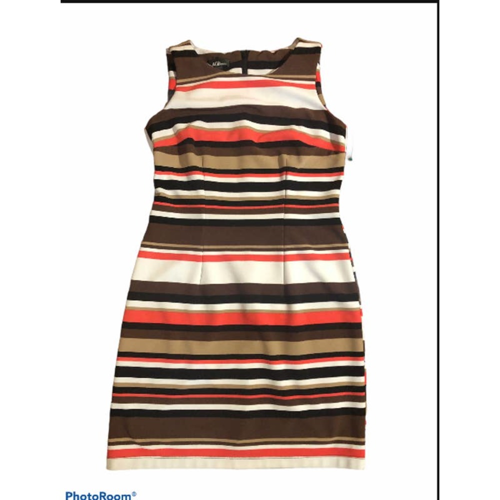 AGB Dress Sheath Sleeveless Stripe Size 10